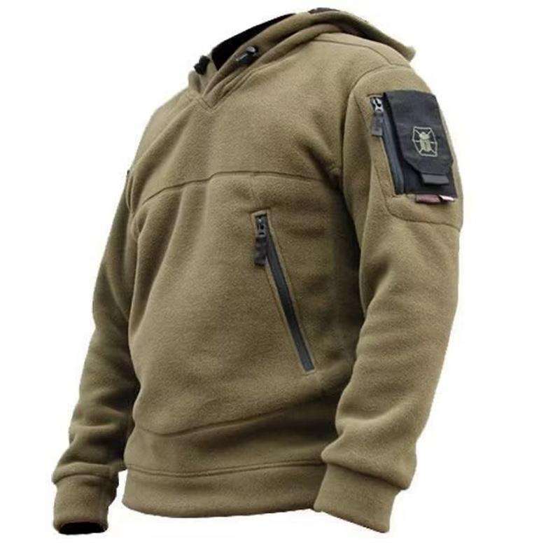 Pile termico invernale da uomo Cerniere da caccia per esterni Giacca tattica militare Cappotto con cappuccio Giacche da trekking morbide Outdoo tattico da uomo