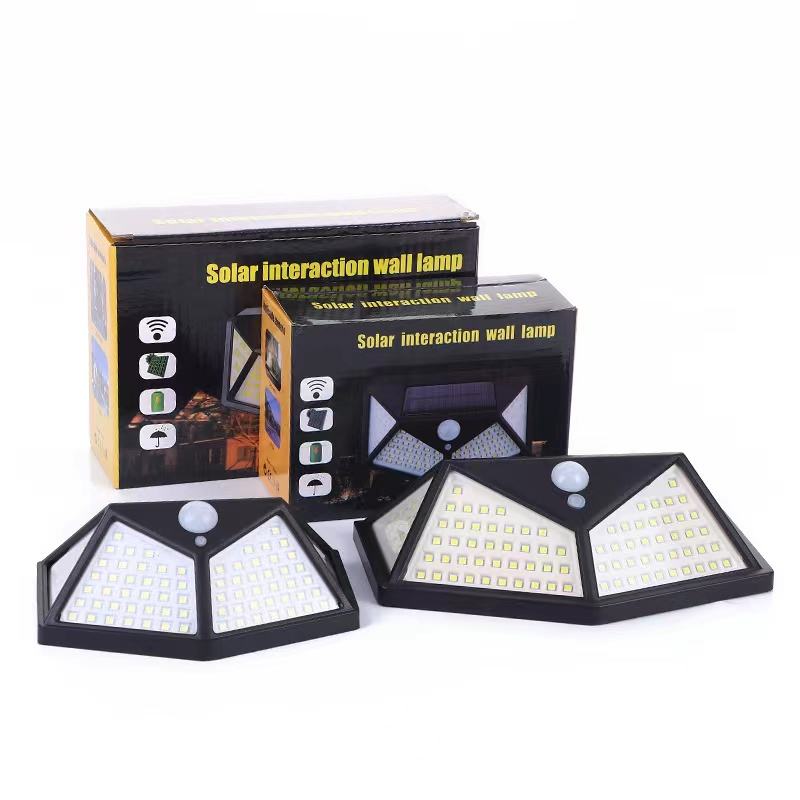 Upgraded 100LED Solar Powered Wall Lamp, PIR Motion Sensor Outdoor Security Light, IP65 Waterproof Solar Garden Light