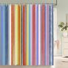 1 Pcs Shower Curtain Color Stripe Printed Bathroom Curtain Polyester Cloth Waterproof Home Decoration Curtain With Hooks