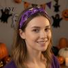 Non Slip Hair Hoop for Girls Halloween Headbands Women Girls, Wide Knotted Headband with Witch Spider Web Ghost Pumpkin, Accessories Party Cosplay,