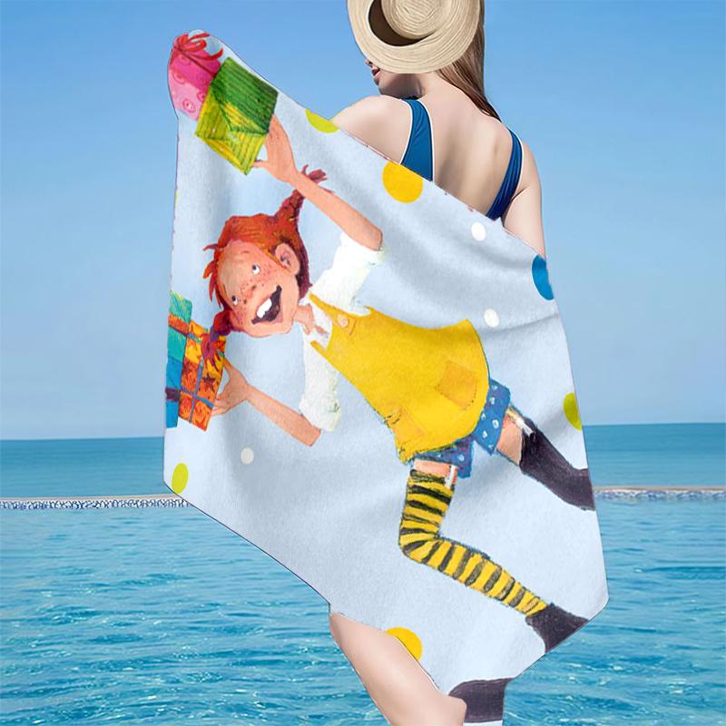 Pi-ppi And Horse Friendship Beach Towel, Super Soft Microfiber, Gift for Her/Him, Birthday, for Pool, Beach, Travel, Home Decor Fan gifts