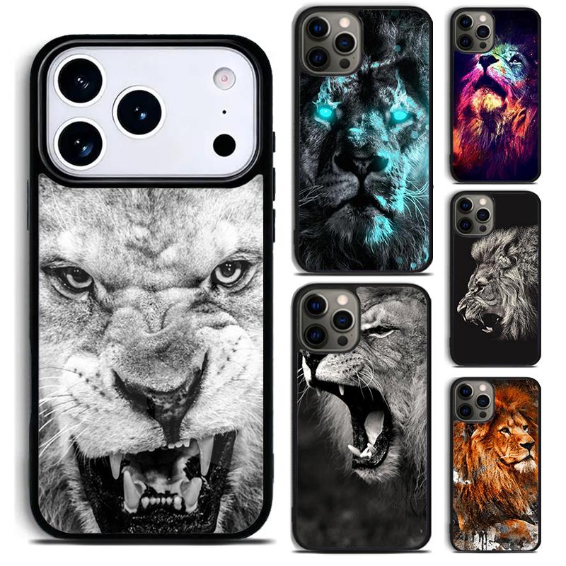 King Lion Roaring Phone Case for iPhone 17 16 15 Pro Max Air 14 13 12 11 Plus Shockproof Cover