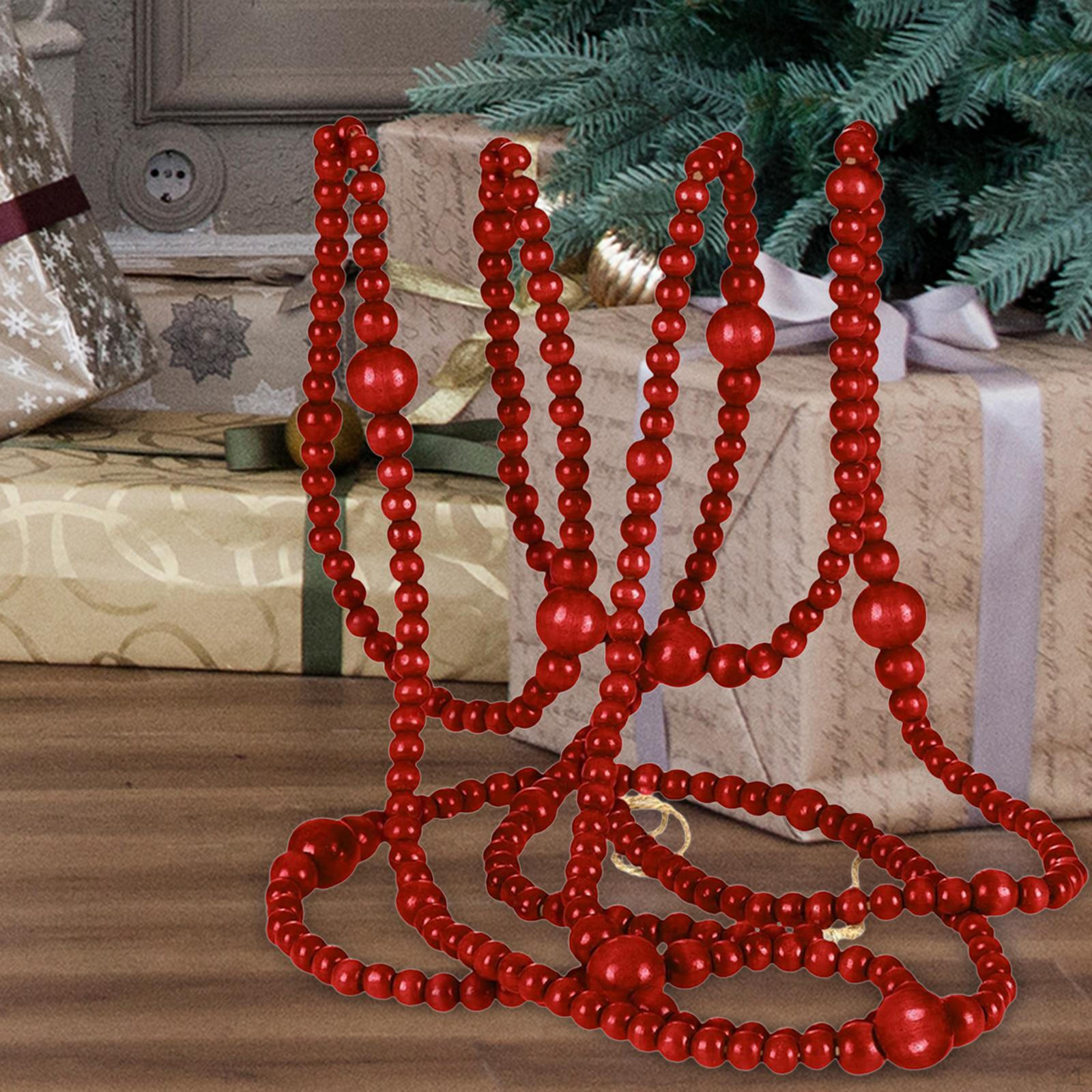 

Гирлянда из деревянных бусин, рождественский подвесной деревянный бисер, украшение на стену