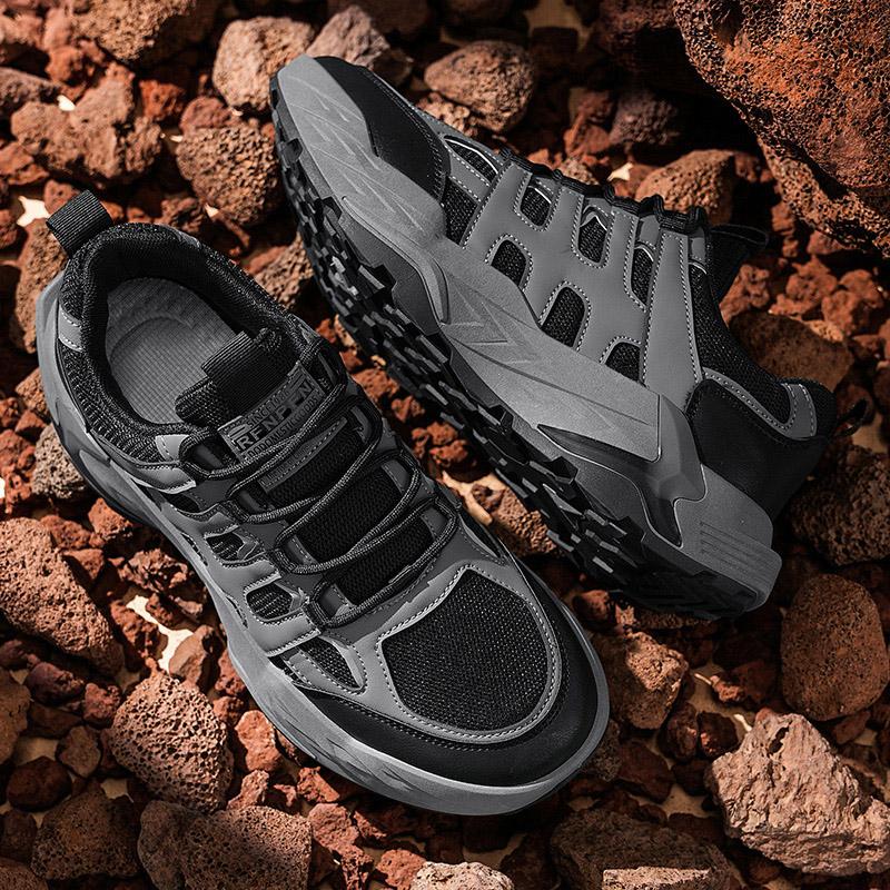 

Высококачественные кожаные походные ботинки Прочные уличные спортивные мужские треккинговые кожаные ботинки на шнуровке для альпинизма, охоты, кроссовки 44 серый