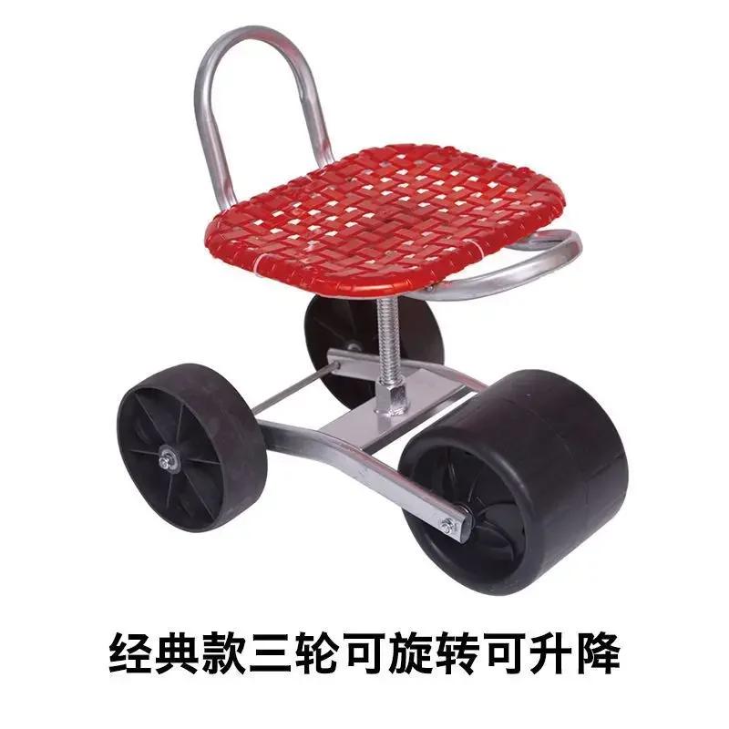 Greenhouse Mobile Lazy Cart Rotating Lifting Small Stool Agricultural Machinery Agricultural Tools Fruit Greenhouse Trolley