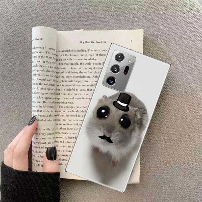 Funny Sad Hamster Meme Phone Case For Samsung Galaxy S25 Edge S24 S23 FE S22 S26 Ultra S21 S20 S10 Plus Capa Soft