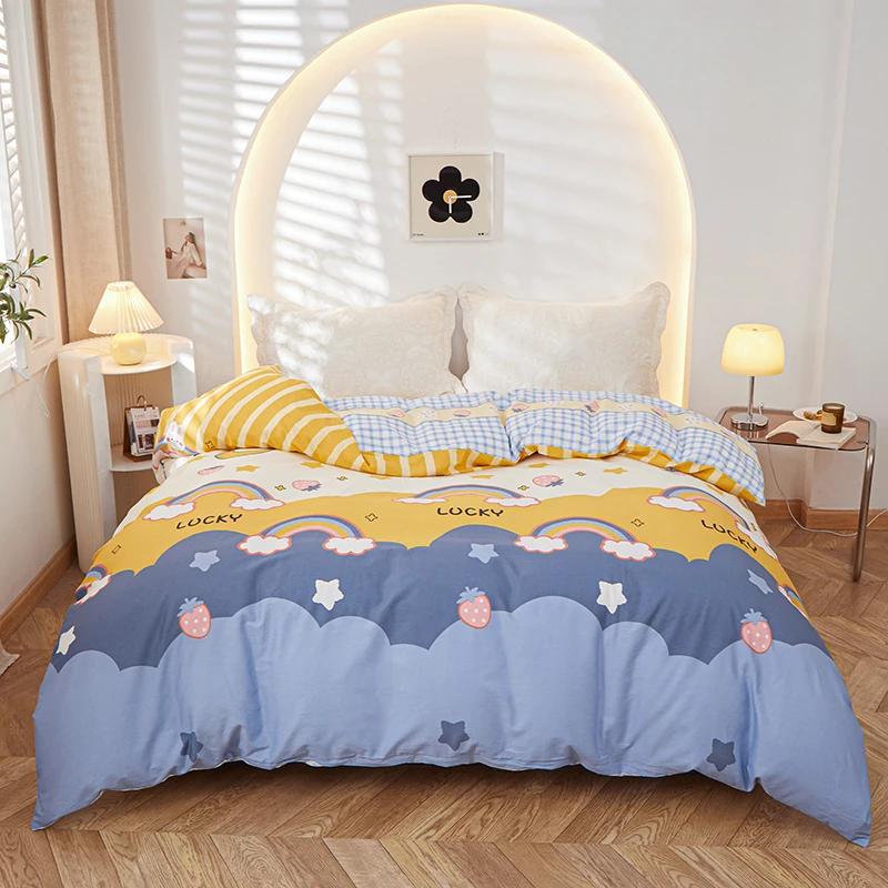 

Yellow Floral 100% Cotton Duvet Cover Rose Pattern Comforter Covers Elegant Flowers Botanical Bedding All Season for Women Girls Single 150x200cm 1pc