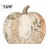 Rustic Pumpkin Decor Thanksgiving Fall Table Decoration, Block Wooden Sign, Autumn Vintage Wood Craft Farmhouse Tabletop Centerpiece for Tiered