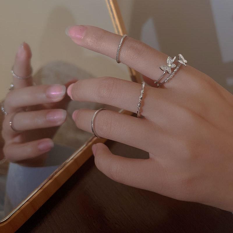 Korean Version of Internet Celebrity Super Fairy Butterfly Ring Female Ins Trendy Versatile Opening Adjustable Simple Girlfriend Index Finger Ring