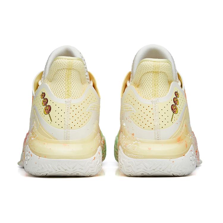 New Anta Shock Wave 4 Wear Resistant Slip Resistant Low Top Performance Basketball Shoes Men's White Multicolor 112231106-13