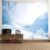 Christmas Tapestry Wall Hanging Nature Winter White Forest Snow Wall Tapestry Art for Party Living Room Bedroom Dorm Home Decor