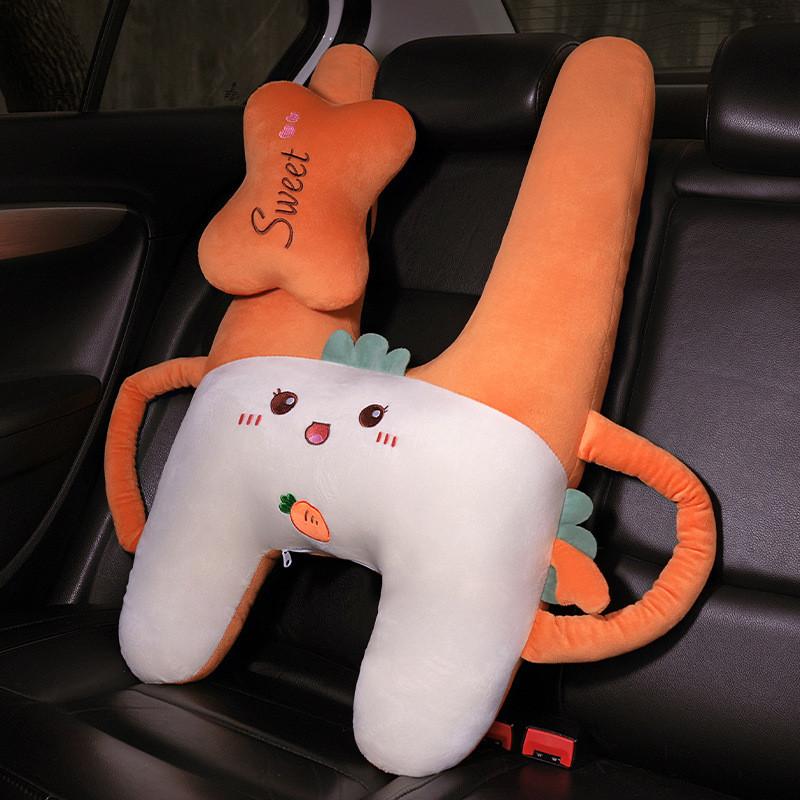 Plush Toy Car Headrest Pillow Cartoon Kid Sleep Support Comfort Children Cushion