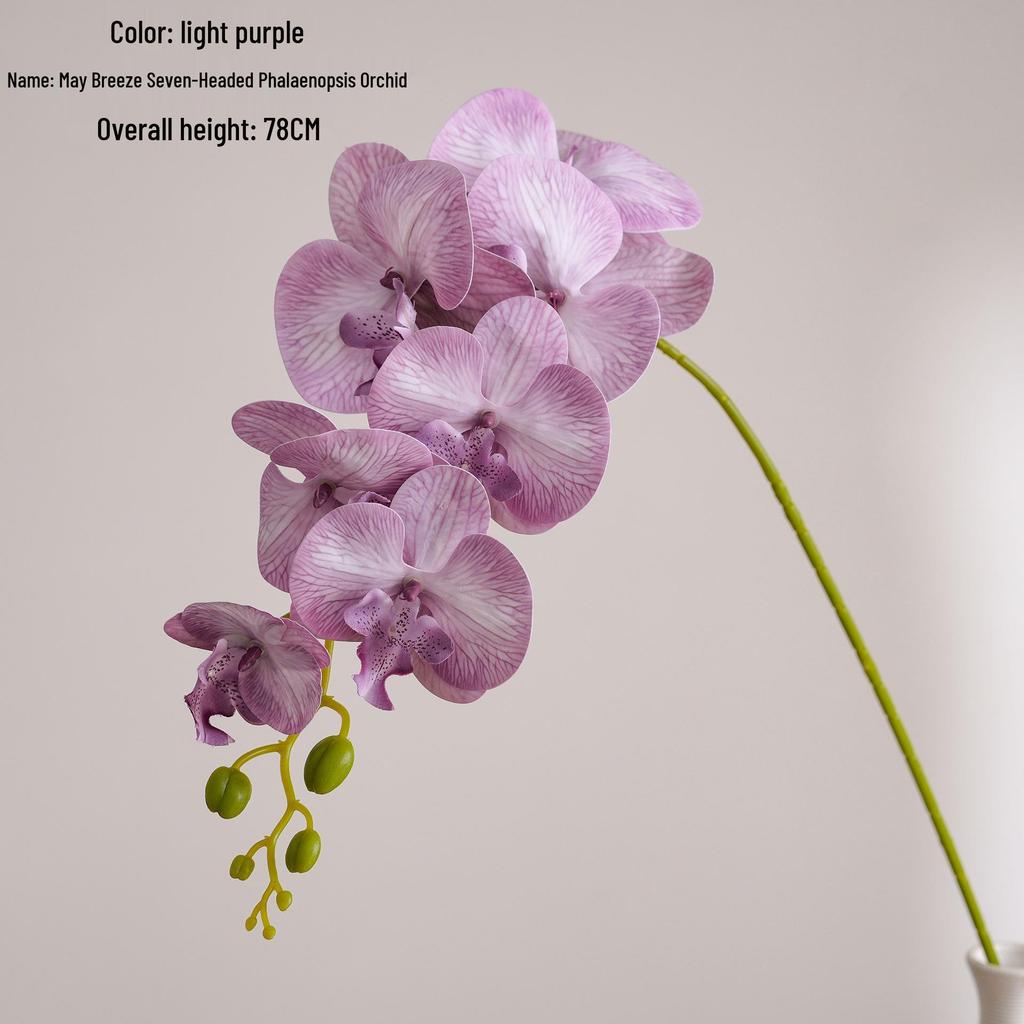May Breeze Seven-Head Phalaenopsis Artificial Flowers for Wedding & Home Decor