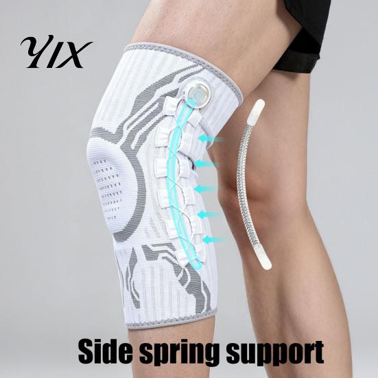 Supportive Knee Gear Adjustable Knob Brace, Support with Patella Pad, Side Stabilizer, High Elasticity Compression Sleeve for Workout Arthritis