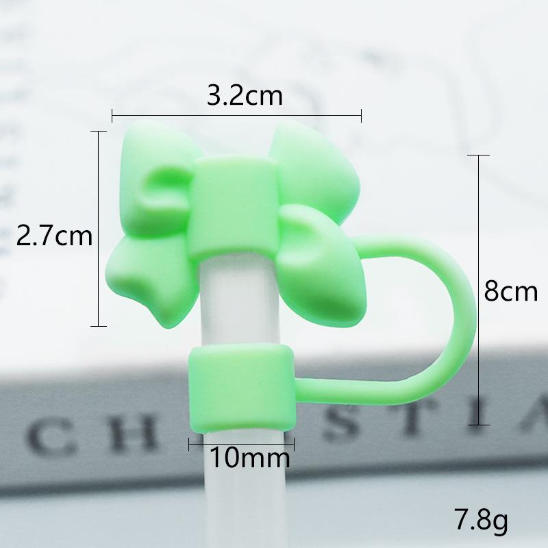Stanley Water Bottle Silicone Straw Cover with Dust Plug - 10mm Bow Design