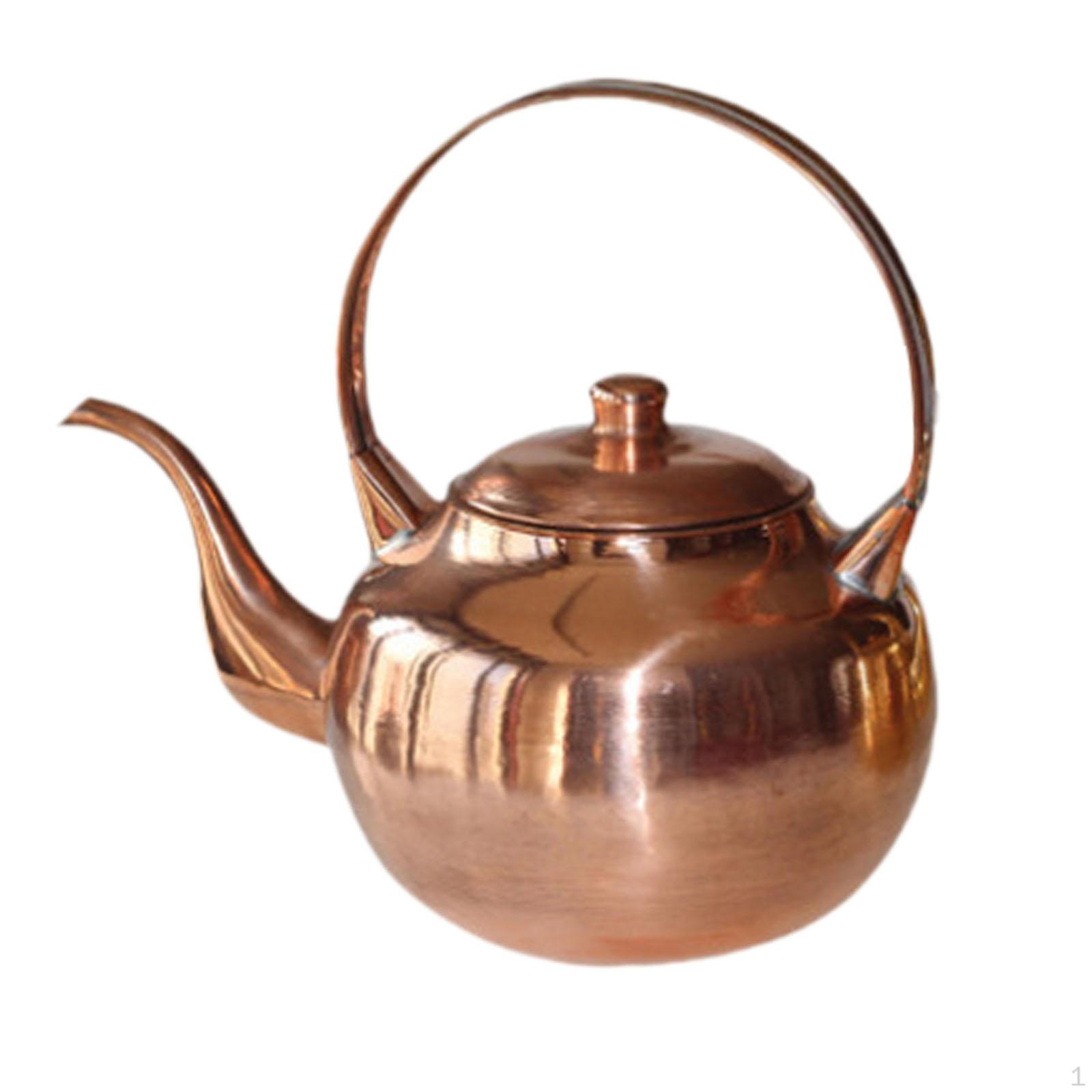 

Мідний чайник для кави, 1,2 л з верхньою ручкою, чайник для кунг-фу, ретро-чайник, чайник з гарячою водою золотий