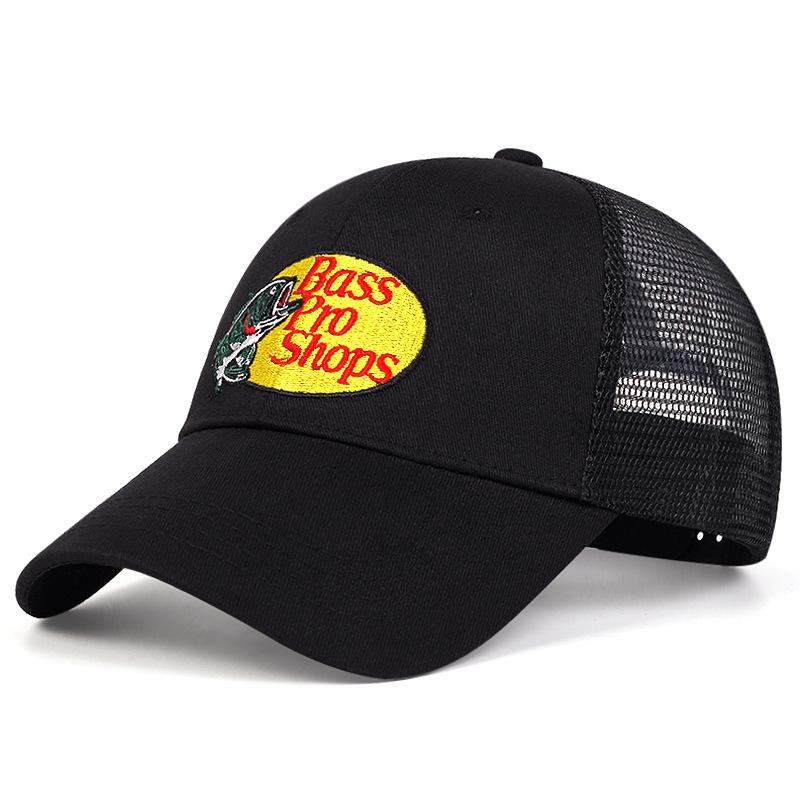 Bass Letter Embroidered Baseball Caps Fashion Men's and Women's Outdoor Sports Events Casual Cap American Truck Driver Net Hat T