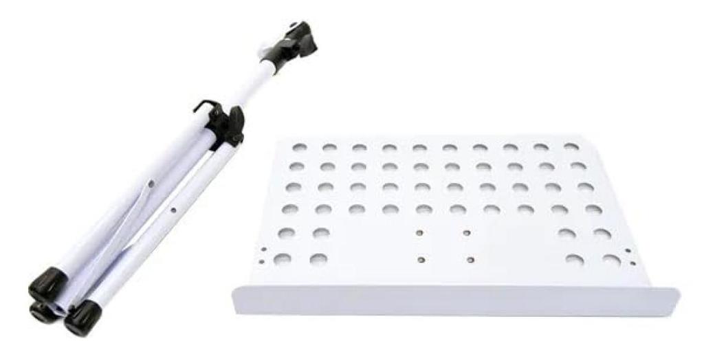 PLAYTECH Music Stand, Orchestra Type, White, Holds Two A4 Sheet Music Sheets Side by Side