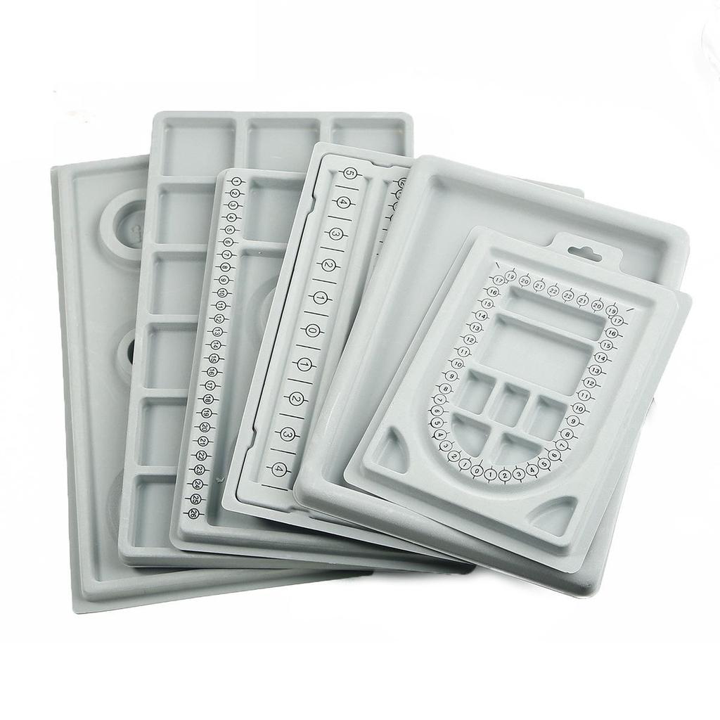 Handmade Flocked Necklace & Bracelet Display Tray with Measuring Scale