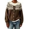 Women's Retro Knitted Cardigan Sweater Coat with Buttons Loose Fit for Fall Winter