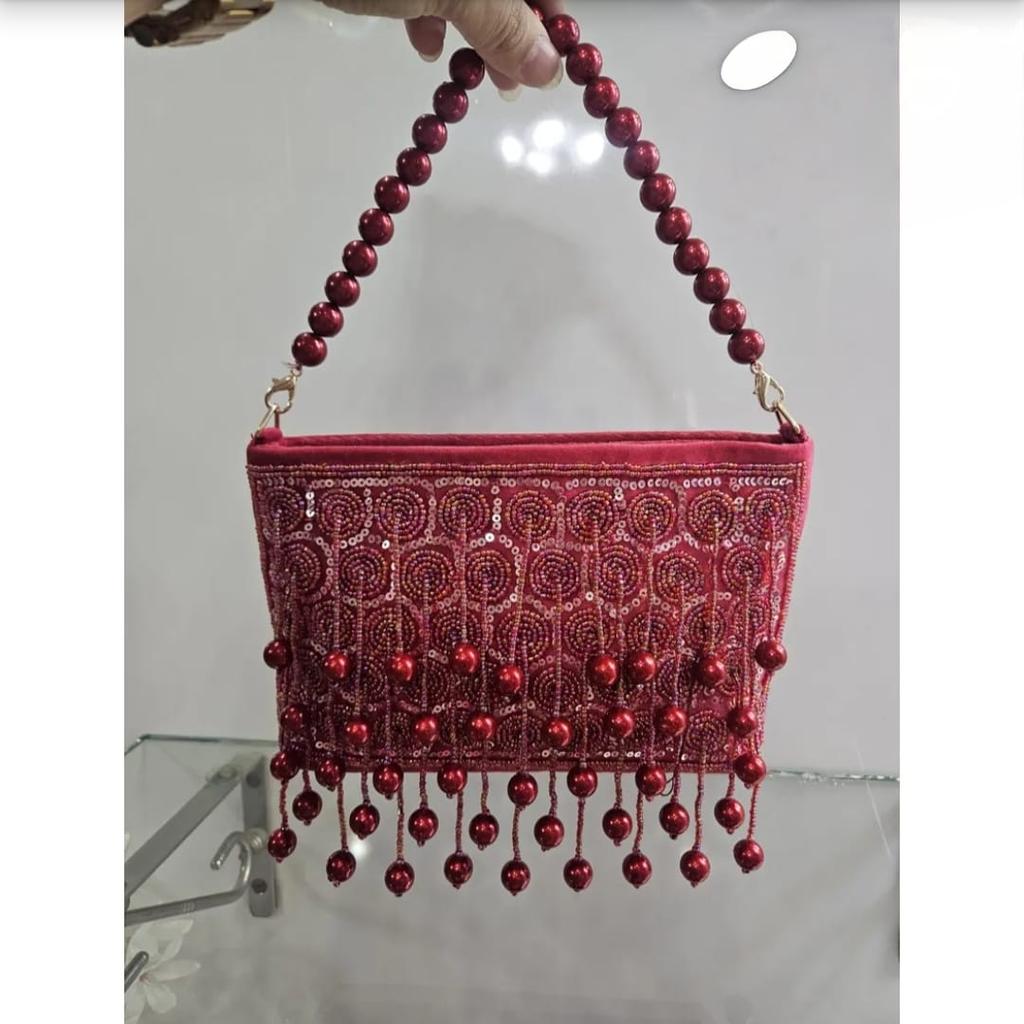 Red Bridal Bag Designer Ladies Purse Embroidered Wedding Clutch Bridesmaid Gift for Her Affordable Birthday Gift for Mom Friend Sister