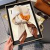 Silk Scarf Women'S Decoration High-End Small Square Scarf Versatile Trend Imitation Silk Scarf Tied Bag Streamer Thin Scarf