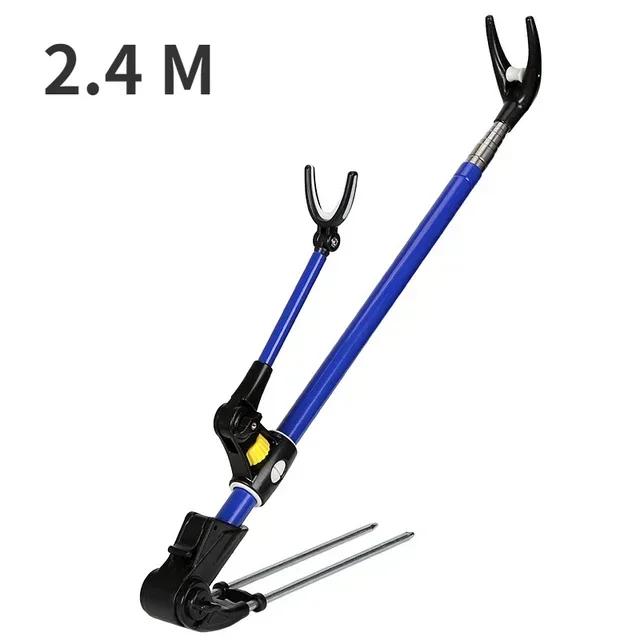 Thickened Telescopic Fishing Rod Bracket Fishing Rod Dual Purpose Bracket Fishing Rod Holder 1.7M/2.1M/2.4M New Stainless Steel