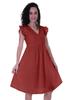 Moomaya Schiffli Dress Frill Sleeve W  V-neck Casual Relaxed Summer Garden
