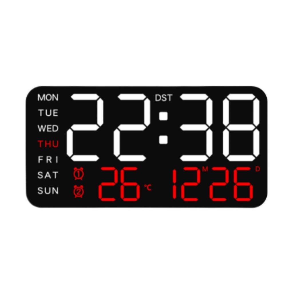 Digital Alarm Clock LED Alarm Clock 5 Adjustable Brightness Large Screen Display Portable Electric Clocks for Bedroom Adults