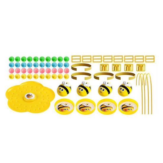 

1 Set Bee Bean Picking Fishing Game Magnetic Bead Catcher Tabletop Game with Headband Kids Parents Family Party Interactive Educational Toy 4pcs