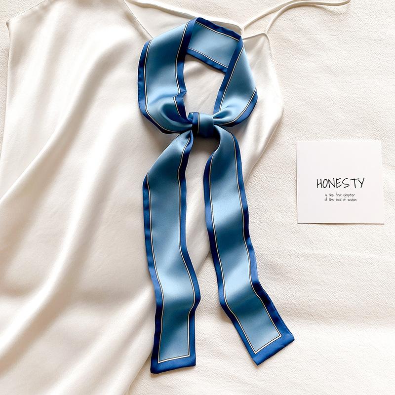 Spring/Summer Pure Colour Ribbon Outdoor Imitation Silk Scarf 6*115cm Decorative Long Headband Women’s Satin Neckerchief
