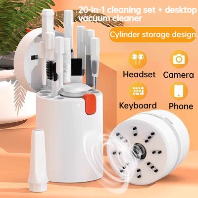 20 In 1 Cleaning Kit+desktop Vacuum Cleaner,phone Screen Cleaning Cloth,digital Camera,headphone,phone Cleaning(with Detergent)