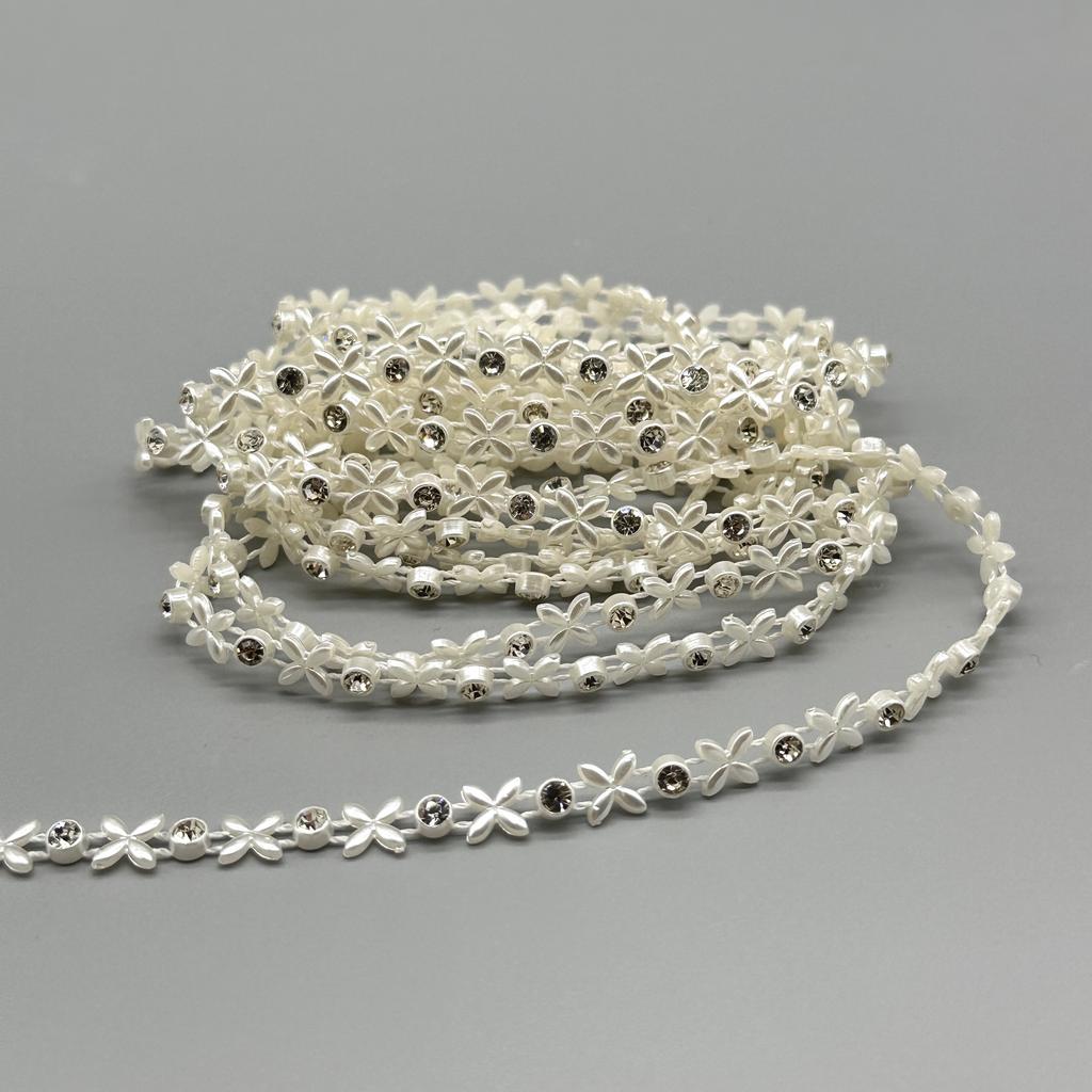 Sewing Lace Trim Rhinestone Plastic Cup Chain Pearl Banding DIY Bracelet Wedding Accessories