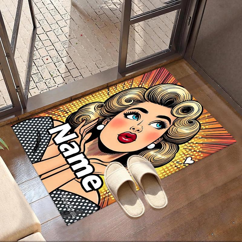 Custom Name Personalized Marilyn Monroe Print Carpet, Versatile Home Decor Rug, for Playroom, Apartment, Balcony, Entryway, Hallway Gift