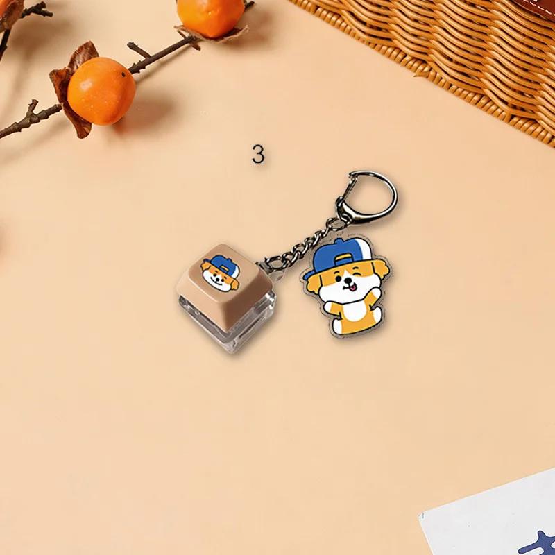 Idol Acrylic Keychain Button Clicker Fidget Stress Relief Bag Charm Keyring Portable Gift