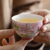 6 Stück/Set Chinesischer Stil Keramiktasse Blume Emaille Tasse Kung Fu Teegeschirr Teetasse Büro