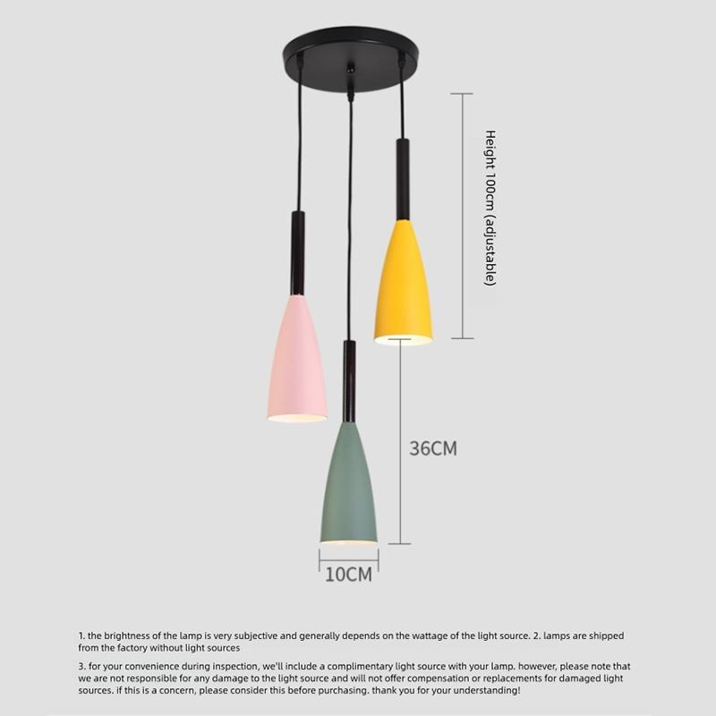 Modern Nordic style chandelier simple lighting fixture chandelier with E27 bulb suitable for dining room and bedroom