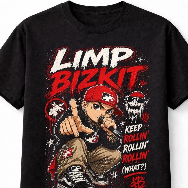 Limp Bizkit Fred Durst Rollin Graphic Tee Nu Metal Rap Rock Unisex T Shirt S