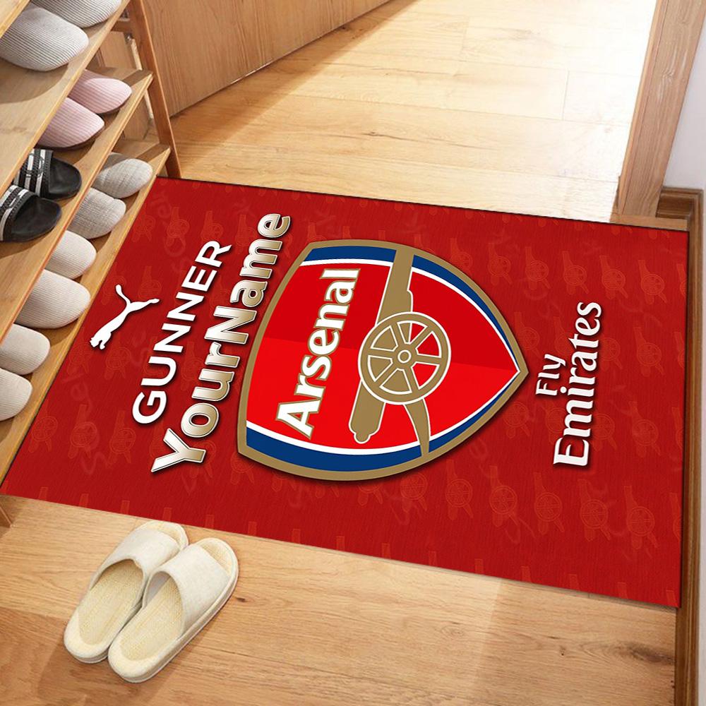 Arsenal Customizable Name Floor Mat Perfect for Living Rooms Hallway Playrooms Balcony Antislip Carpet Anime Office Decor