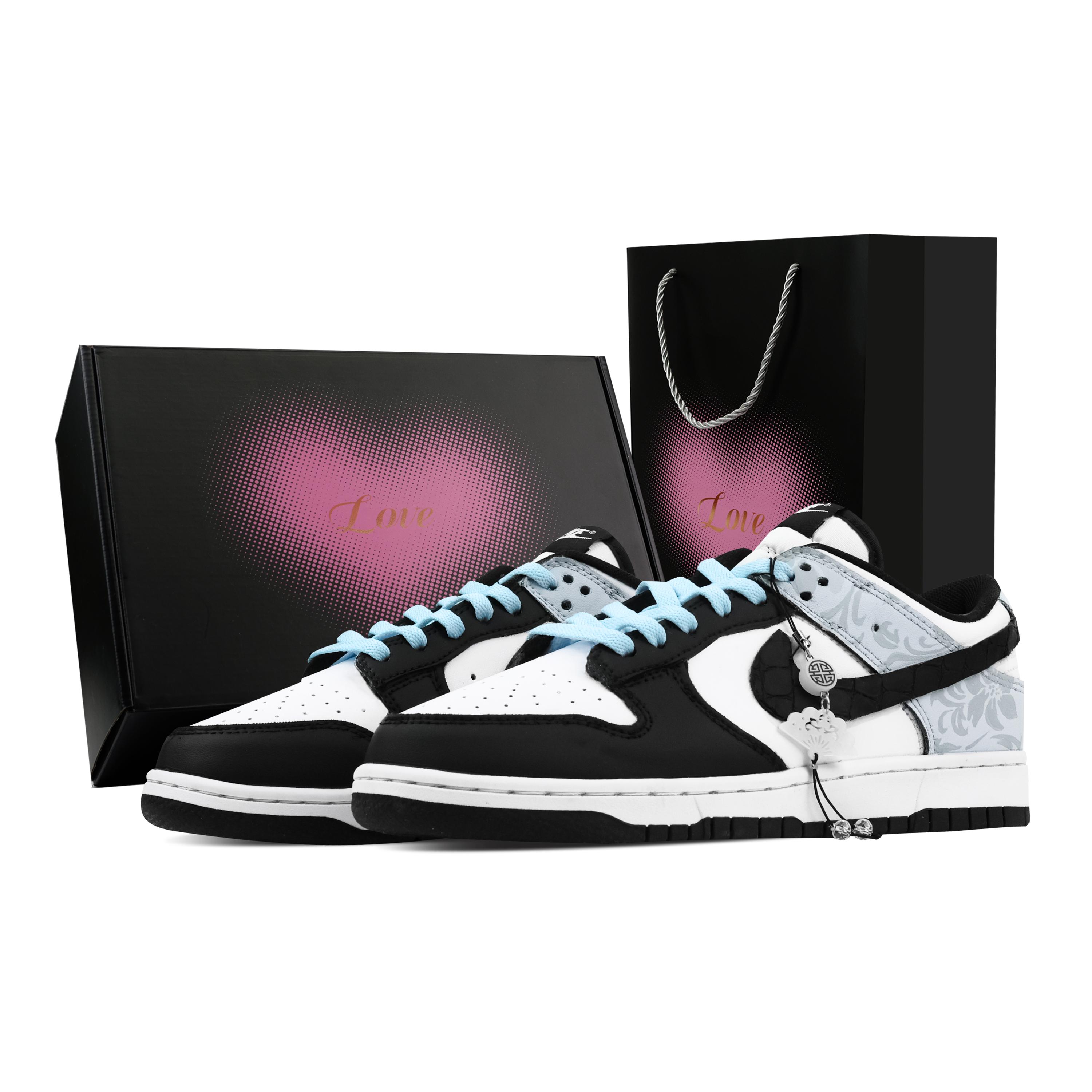 

Nike Dunk Light Blue Chinese Style 1 Heart Box Slip Resistant Abrasion Resistant Low top Skateboard Shoes Unisex HF5441-100(Team773-1-) 42.5