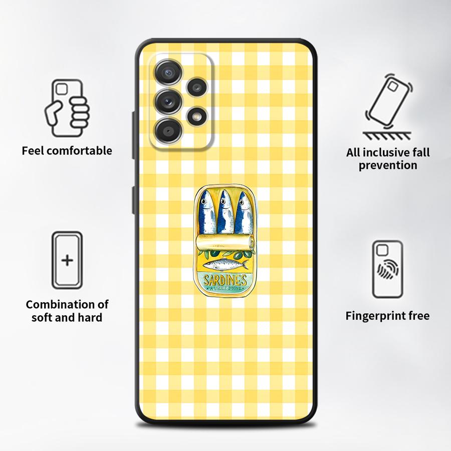 Cartoon Creative Fish Case for Samsung Galaxy A57 A25 A32 A53 A35 A26 A55 A24 A23 A52 A36 A73 A51 A37 A22 Phone Cover A72 A71