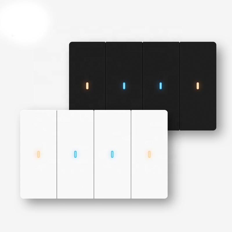Factory Tuya Intelligent Wall Switch US Standard WiFi 1-4 Gang PC Push Button Lighting Switch APP Timed Control