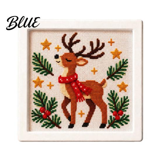 Needlepoint Kit for Beginners DIY Christmas Kit, Holiday Cross Stitch Santa Snowman Elk Patterns, Needlework Craft Adults Teens, Wall Art Handmade