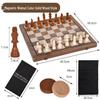 Brangdy Solid Wood Magnetic Chess & Checkers Set