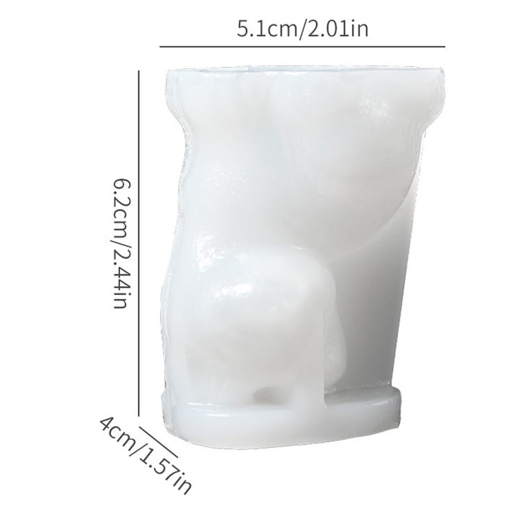 Cute Animal Candle Molds Three-Dimensional Silicone Casting Molds Epoxy Resin Moulds Reusable Plaster Moulds for Wedding Home