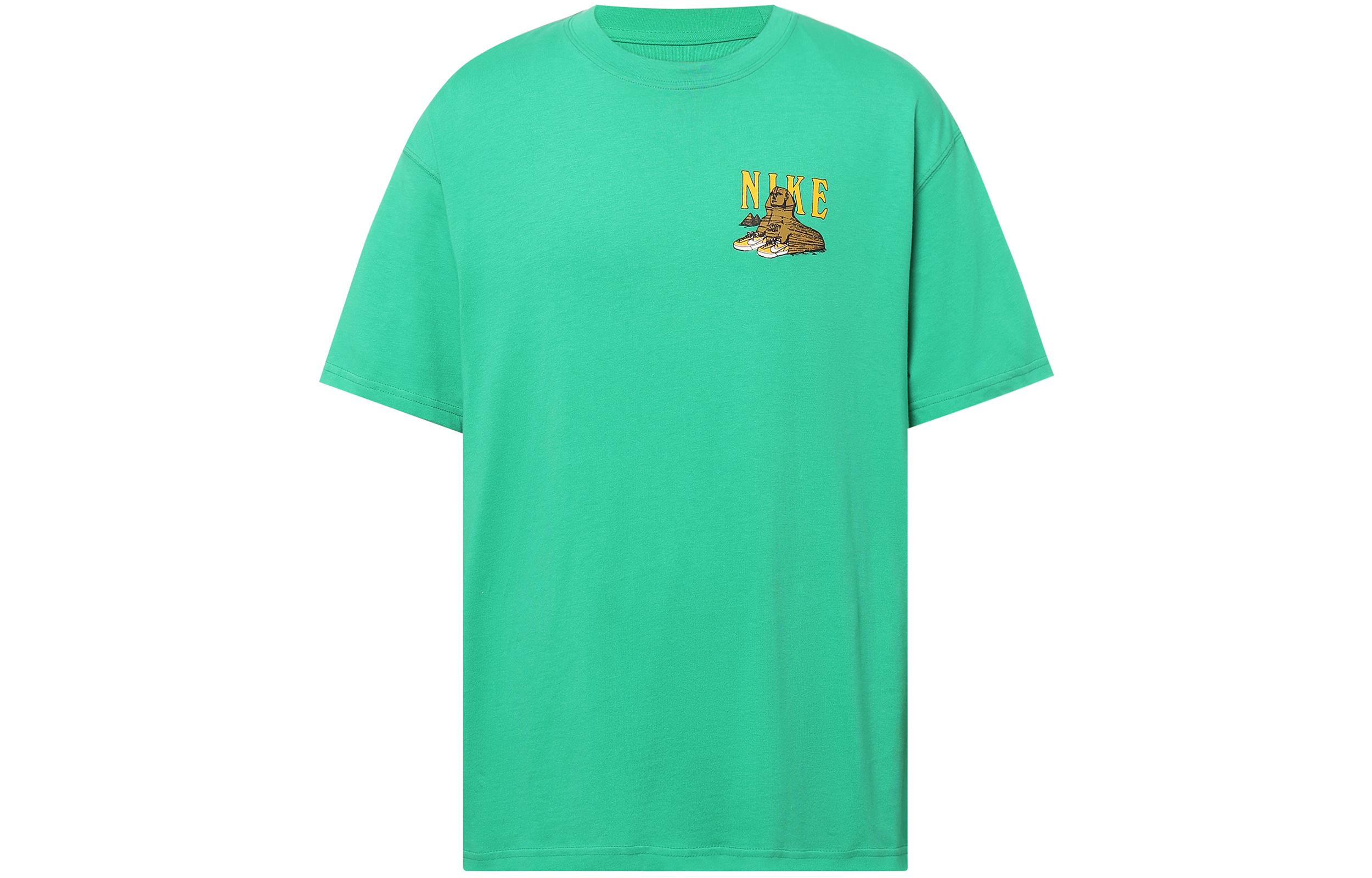

Nike T Shirts Men s Green Crew Neck Moderate Straight Fit FJ1142-324 XL