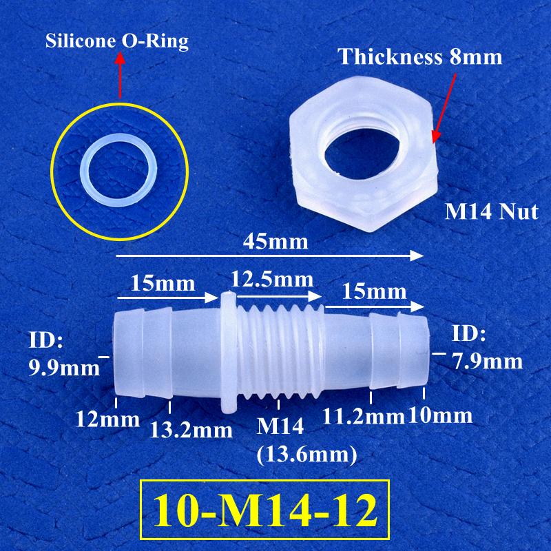 3~12mm Racord Bulkhead PP Pagoda Conector Direct Cu Piuliță Filet M6-16 O-Ring Irigare Grădină Acvariu Rezervor Pompă Aer Furtun Racord