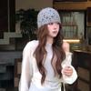 Handmade Knitted Pullover Hat Hollow Beanies Cap Sweet Crochet Flower Hat  Ladies