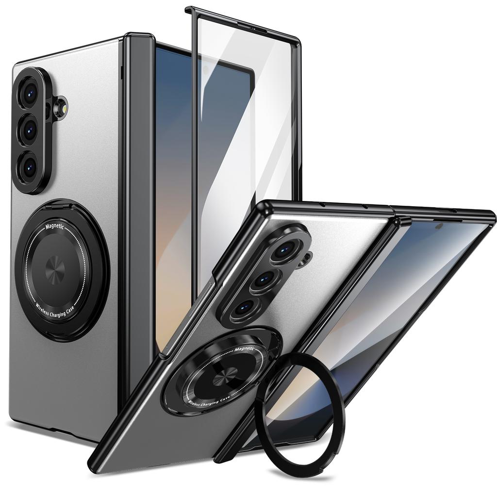 Magnetyczny uchwyt obrotowy 360° Etui na telefon z zawiasem Dla Samsunga Galaxy Z Fold 7 6 5 4 3 Folia ochronna na ekran Osłona odporna na wstrząsy na obiektyw