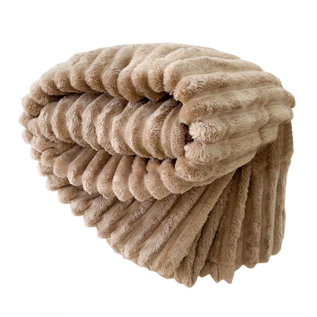 Ultra-Soft Plush Blanket Cream Color Design Soft Skin-Friendly Warm Comfortable Faux Fur Blanket For Winter Warm Sleep Companion
